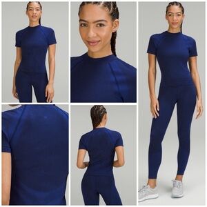 lululemon athletica Deep Blue Short Sleeve Top